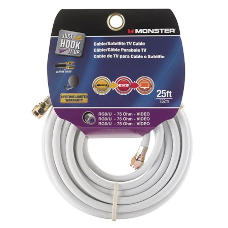- Monster Cable Video Coaxial Cable Digital 75 Ohm 25 ' Carded