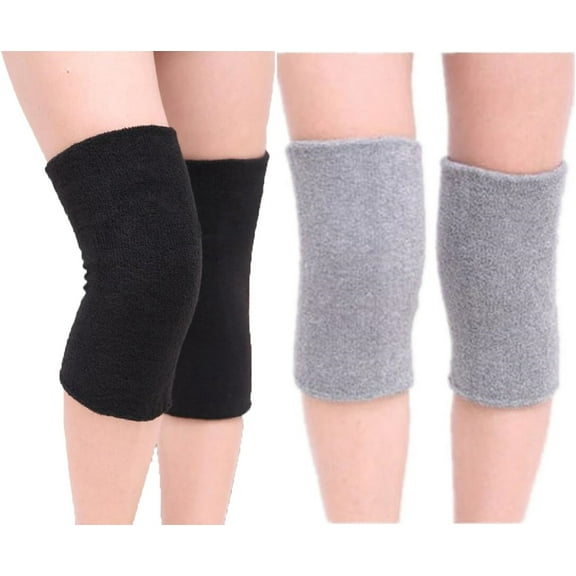 2 Pcs Non-Slip Soft Absorbent Knee Pad,Support Brace Protector Leg Sleeve,Thermal Knee Braces,Durable Knee Pad(Grey,Black)