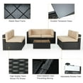 thumbnail image 4 of YODOLLA 7-Piece Patio Furniture Set, Black Rattan Wicker Outdoor Sectional Sofa Couch with Table Patio Conversation Set for Lawn& Backyard In Beige, 4 of 7