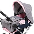 thumbnail image 7 of Bayer Design Grey/Pink Doll Pram City Star W/ Handbag, Convertible to a Pushchair, Adjustable Handle, Foldable, Integrated Basket, Ages 3+, 7 of 7