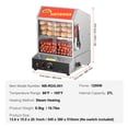 thumbnail image 6 of KFFKFF Hot Dog Warmer, 28.5QT, Dual-Level Hot Dog House Steamer, Temperature Adjustment 86℉~185℉, Electric Bread Heater with Durable Glass Slide Doors, 6 of 9