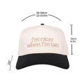 thumbnail image 3 of Women's Two Toned Embroidered Trucker Hat, "I’m Nicer When I’m Tan" Baseball Cap with Breathable Cotton, Vintage Adjustable Snapback Sun Hat for Outdoor Casual Daily Wear Coffee, 3 of 6
