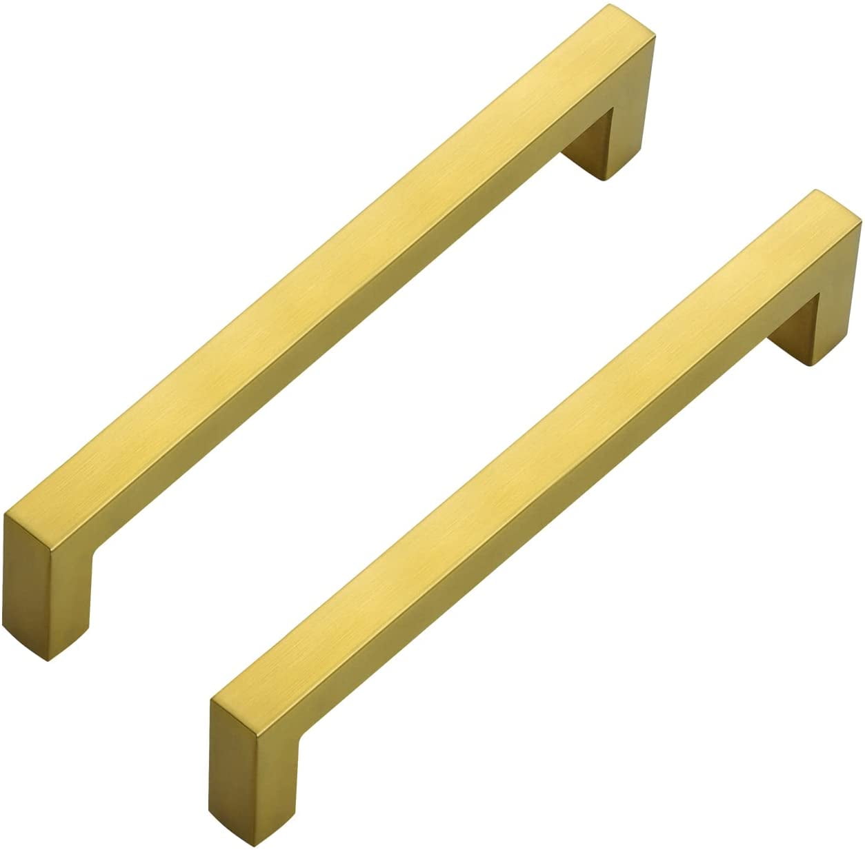 Zoizocp 10 Pack Square Bar Kitchen Handles Gold Pulls
