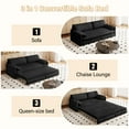 thumbnail image 4 of Homy Casa 66" Convertible Sofa Bed, 3-in-1 Pull Out Sleeper Sofa with Storage, Velvet Loveseat, 4 of 11