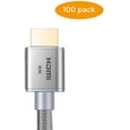 thumbnail image 1 of Buyer’s Point Ultra High Speed HDMI 2.1 Cable Dynamic HDR 1.8M (6ft) 8K 120Hz, 48Gbps, Dolby Vision, eARC, Compatible with Apple TV, Nintendo Switch, Roku, Xbox, PS4, Projector Pack of 100 Gray, 1 of 7