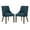 Blue, variant on Leona Dining Chair In Blue Fabric with Grey Brushed Leg Finish- 2-Pack