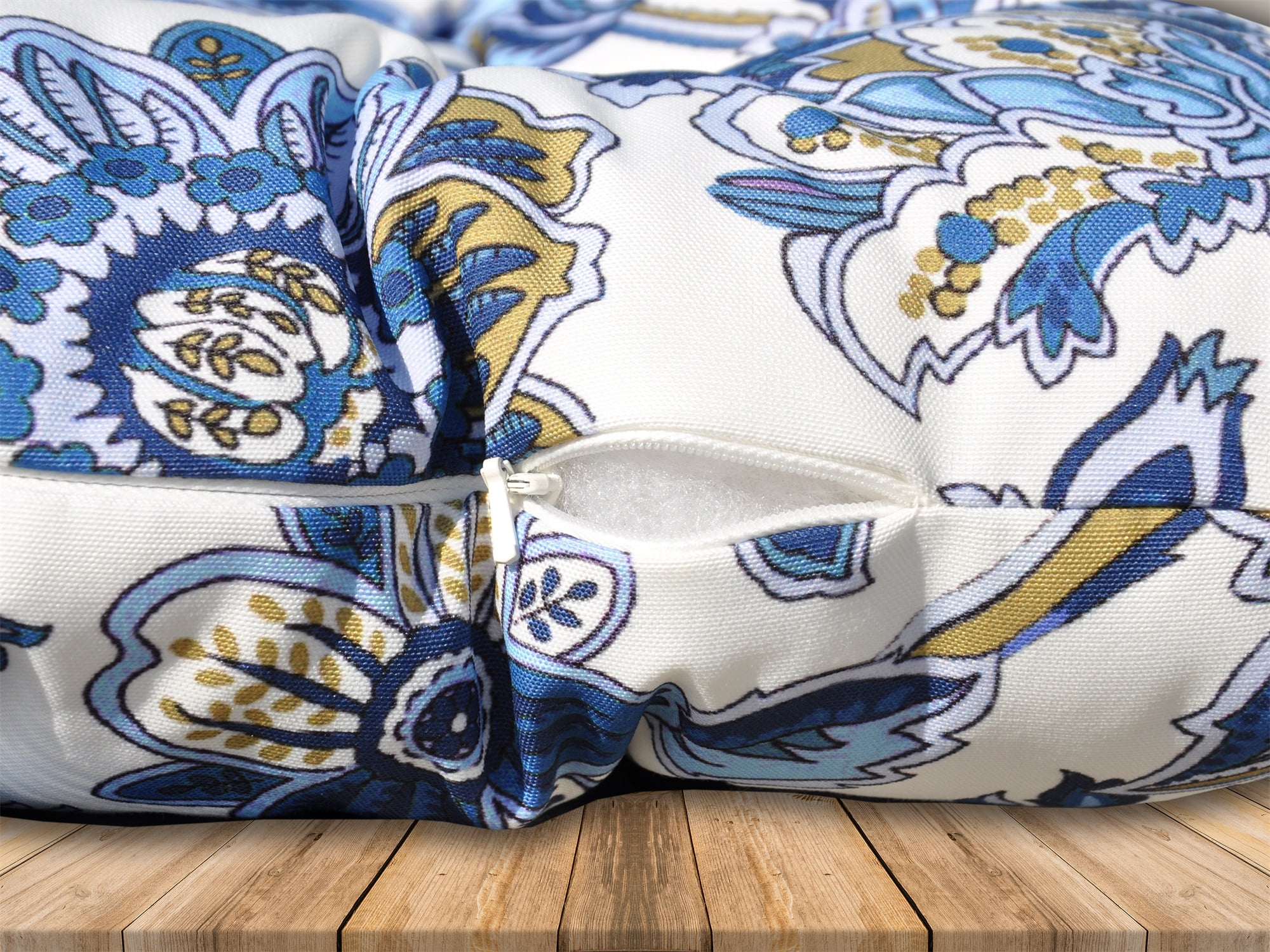 Paisley Blue Rectangular Outdoor Throw Pillow