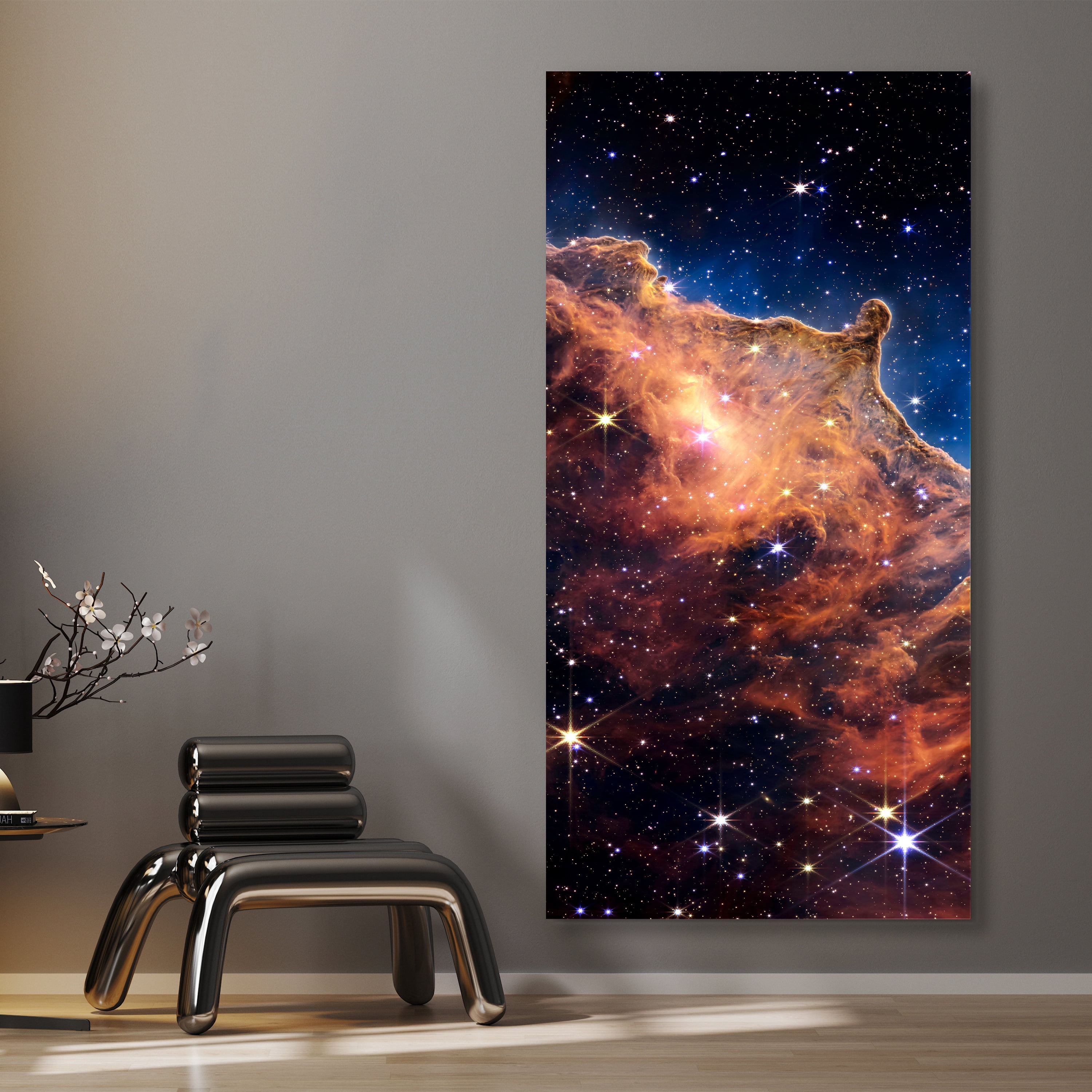 "Mountains of the Carina Nebula A & B" Frameless Reverse Printed Tempered Art Glass Wall Art
