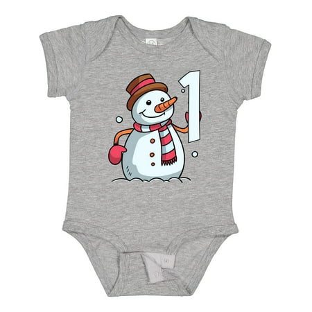 

Inktastic 1st Birthday Snowman Gift Baby Boy or Baby Girl Bodysuit