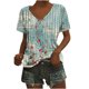 thumbnail image 2 of Fiudx Ofertas Flash Del Día Camiseta Holgada Estampada con Cuello En V y Manga Corta para Mujer, 2 of 5