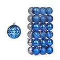 thumbnail image 2 of HCBY 36Pcs Solid Electroplated Christmas Ball For Xmas Tree Festives Stylish Holidays Home Decorations Gift idea(Silver-Blue,2.36"), 2 of 6