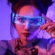 thumbnail image 4 of Gafas de visera de neón LED Robot, fiesta fluorescente, bar, Carnaval, accesorios de disfraces de Navidad, nueva llegada, 4 of 5