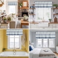 thumbnail image 5 of Geometric Bohemia Valance Curtain Stripes Gray White and Blue Window Valances Rod Pocket Short Curtains Window Treatments for Kitchen Bedroom Bathroom Laundry 56" x 16", 5 of 9