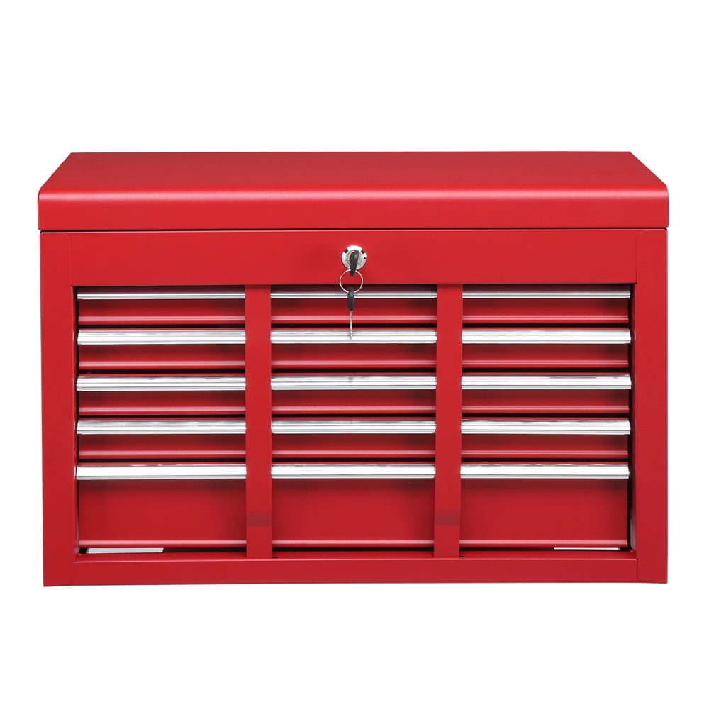 Tcbosik 24" Portable Tool Box, Storage Metal Cabinet with 5 Drawers, Lockable Chest Cabinet for Garage, Warehouse, Repair Shop & Home, Red
