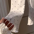 thumbnail image 5 of Girls Polka Dots Flare Pants Spring Summer Bow Elastic High Waist Wide Leg Bell Bottom Sweatpants with Ruffle Hem Kids, 5 of 5