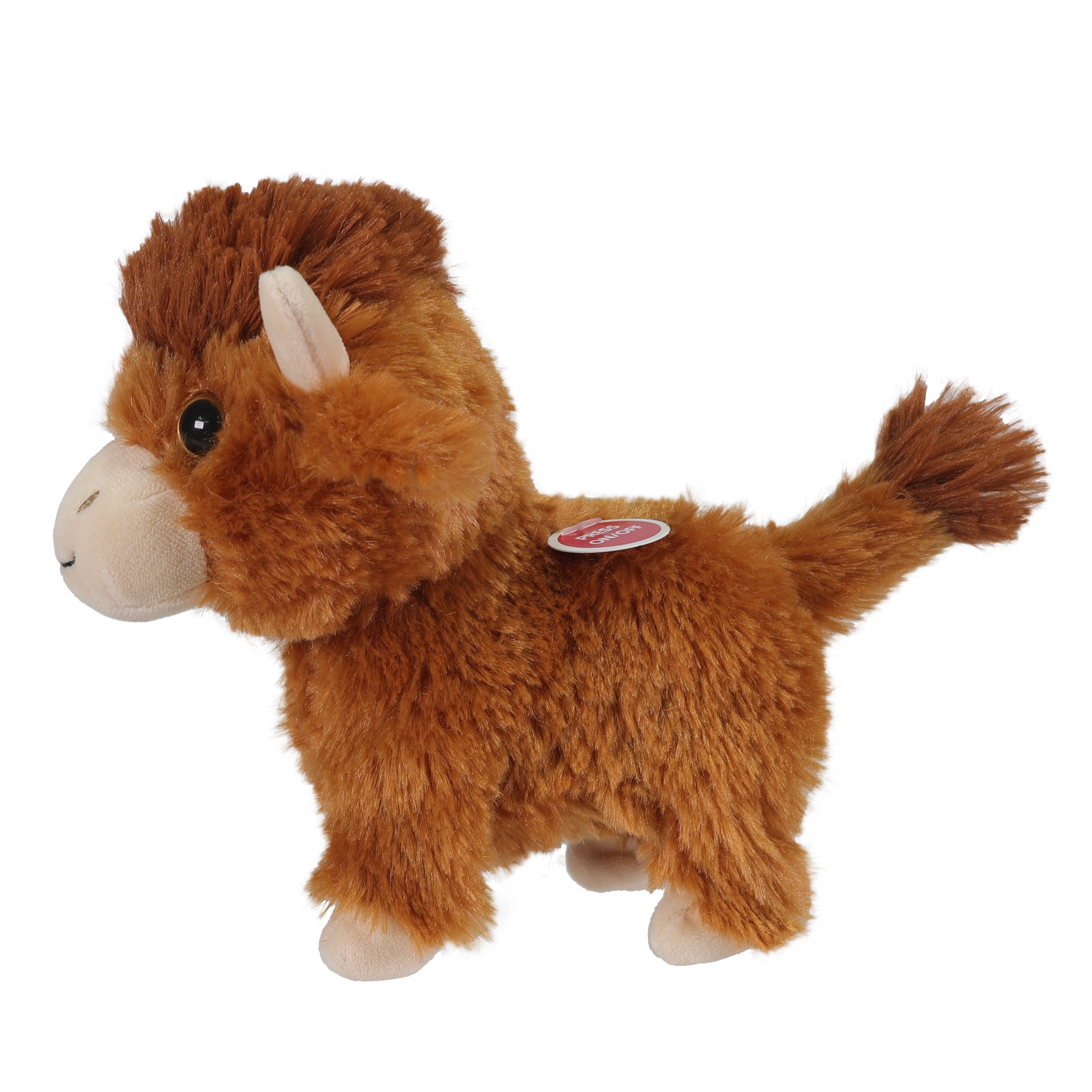 Kid Connection-Mini Walking Pet Brown Highland Cow 6inches