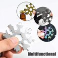 thumbnail image 3 of 18 in 1 Snowflake Multi-Tool Portable Keychain, Screwdriver, Bottle Opener, Snowboard, Outdoor Multi-Tool, Travel, Camping, Daily Adventure (4 Pack, 4, 3 of 5