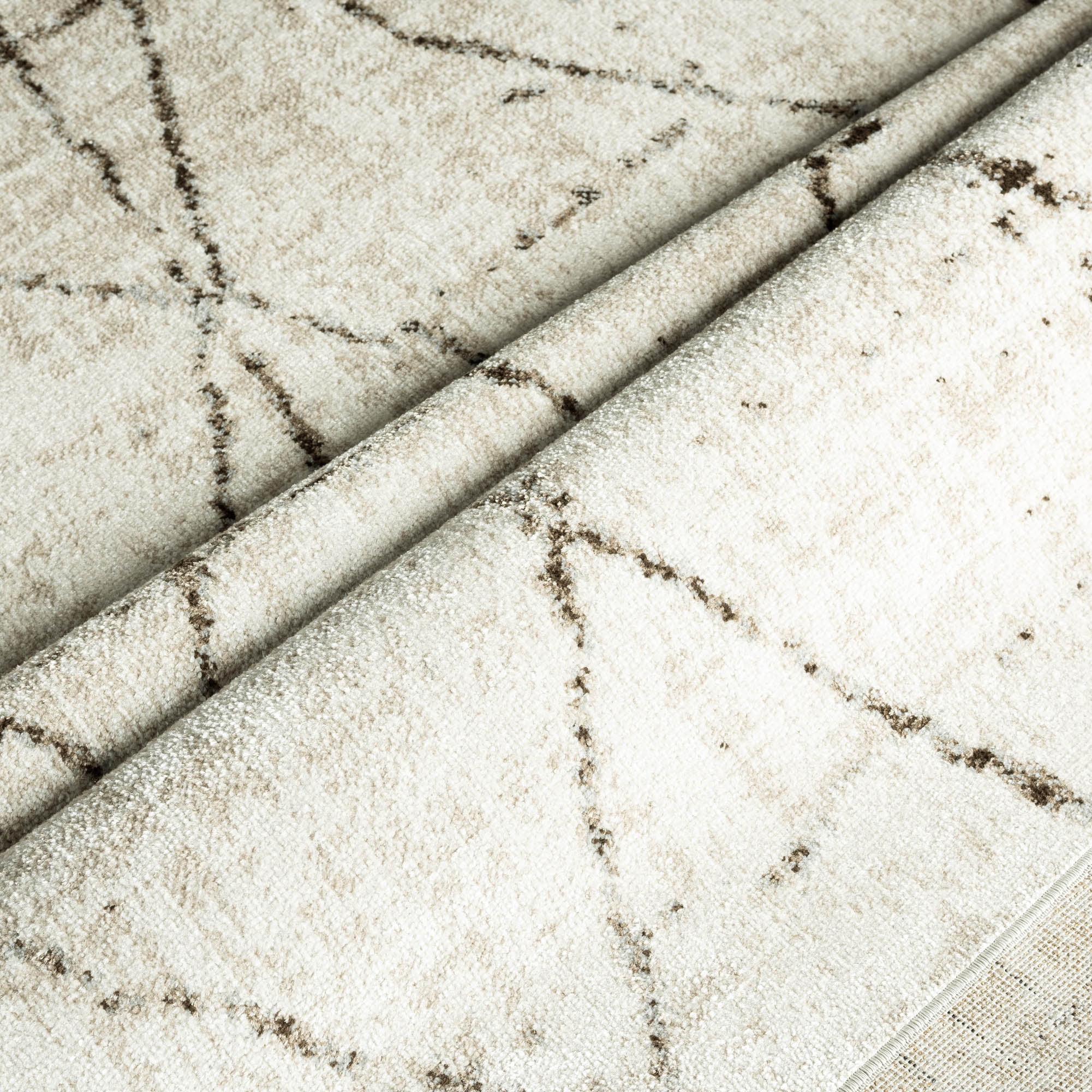 Everwash™ Treasure Alan Modern Geometric Machine Washable Area Rug, Beige/Brown, 6'6"x9'2"