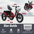 thumbnail image 3 of YEBEI Electric Tricycle for Adults Folding E-Trike Motorized Tricycle Electric 3 Wheels Trike Powerful Peak750W Motor Electric Tricycle 48V15AH Lithium Battery Max 20MPH 20*4.0” Fat Tire Red, 3 of 12
