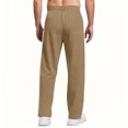 thumbnail image 5 of Mens Sweatpants with Pockets - Mesh Open Bottom Athletic Joggers for Men Loose Fit Gym Workout Running Casual Pants Khaki XXL, 5 of 5