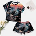 thumbnail image 4 of Jellyfish Ocean Style Pajamas Set Womens Loungewear Sleepwear 2 Piece PJ Sets, 4 of 7
