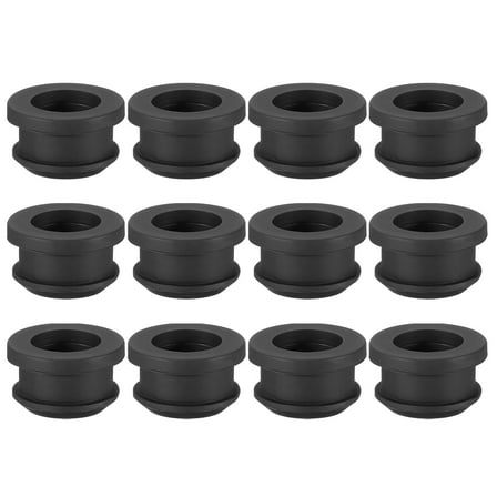 Uxcell 5/8 inch Rubber Grommets, 12Pcs Top Hat Grommet for Wiring Cable Gasket Hole Plugs, Black