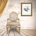 thumbnail image 3 of Villa, Mlli 12x14 Gold Ornate Wood Framed with Double Matting Museum Art Print Titled - Greyscale Floral Three, 3 of 4