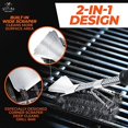 thumbnail image 2 of 18" Heat Boss Grill Brush and Scraper - 3 Rows of Reinforced Stainless Steel Bristles - Best Heavy Duty Outdoor Grill Brush for All Grill Types - Long 18" BBQ Grill Brush Handle -, 2 of 6