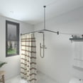 thumbnail image 2 of Naiture Stainless Steel 48'' x 48'' Corner Shower Curtain Rod with Ceiling Support, Black Finish, 2 of 8