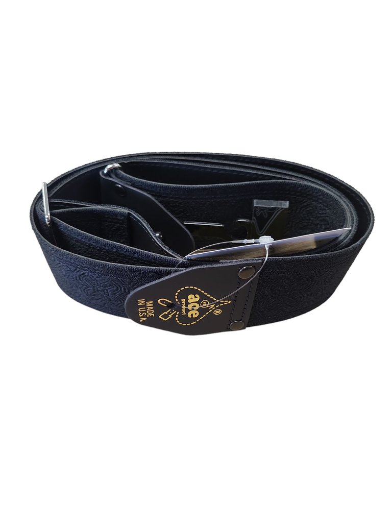 D'Andrea Ace Embossed Guitar Strap, Black