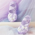 thumbnail image 2 of Xfvqtps Ballet Shoes for Girls Soft Sole Non Slip Cross Elastic Straps Rhinestone Butterfly Decor Satin Dance Shoes for Gymnastics Performance Purple, 2 of 6