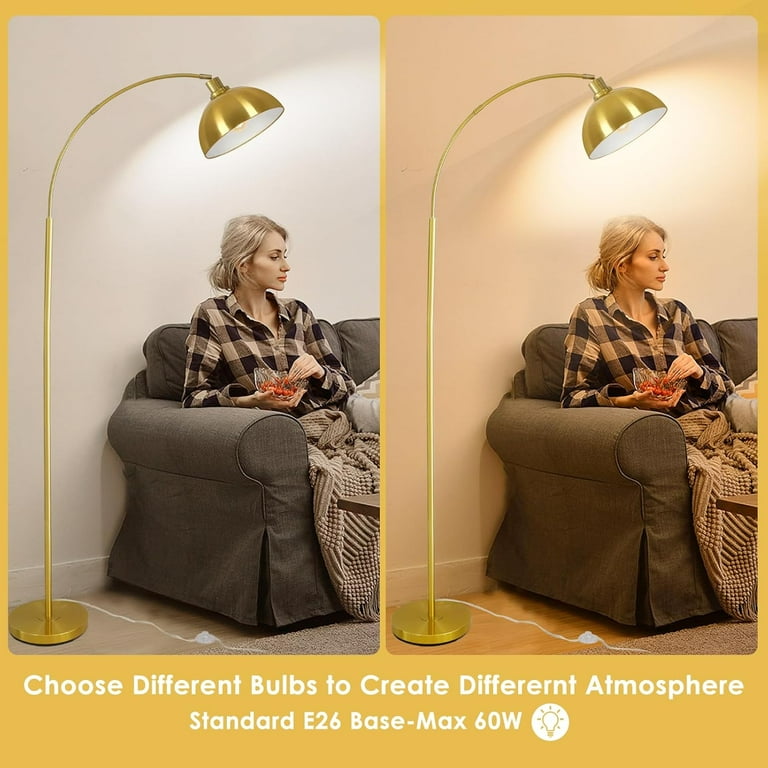 Arc Floor Lamps for Living Room,Modern Tall Standing Lamp Gold