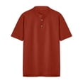 thumbnail image 2 of Eltusu Men's Casual Polo Shirts, Summer Button Stand-up Collar Breathable Shirts with Short Sleeve Orange Size 3XL, 2 of 8