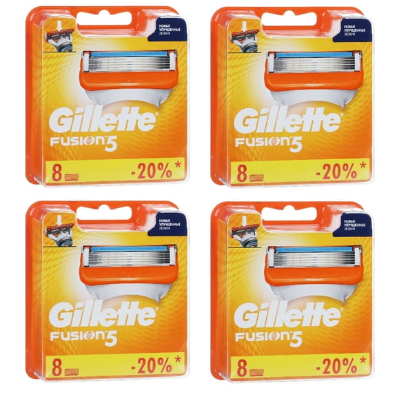 Gillette Fusion5 Manual Regular Refill Blade Cartridges, 8 Count (Pack of 4)