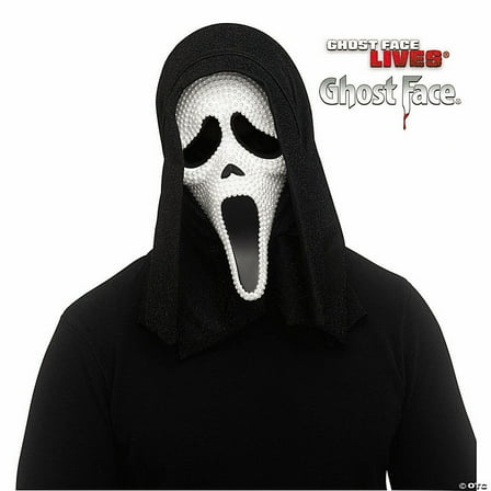 Fun World Ghost Face Adult Pearlescent Full Face Halloween Costume Mask - White One Size Fits Most