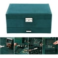 thumbnail image 6 of 3 Layers Drawer Jewelry Box Organizer for Women Girls Jewelry Display Storage Case with Lock Portable Travel Jewelry Case for Rings Earrings Necklace Bracelets -Green, 6 of 9