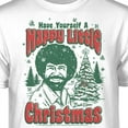 thumbnail image 2 of Teelocity Bob Ross Happy Little Christmas White Short Sleeve Graphic Tee, 2 of 4
