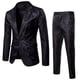 thumbnail image 1 of Traje de hombre con solapa de un botón y cara brillante con estampado oscuro para discoteca de otoño, 1 of 1