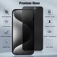 thumbnail image 2 of [2+2Pack]For iphone 15 Pro Max Screen Protector and Camera Lens Film[Privacy Tempered Glass Protector][9H Hardness][No-Bubble][3D Full Coverage]for iphone 15 Pro Max(6.7"), 2 of 7
