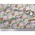 thumbnail image 3 of Soimoi Purple Heavy Canvas Fabric Leaves & Daffodil Floral Fabric Prints By Yard 58 Inch Wide, 3 of 3