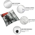 thumbnail image 4 of Acheng Street View Throw Pillow Cover London River and Bus On Bridge Big Ben Man and Woman Under A Red Umbrella Luxury Solid Soft Pillow Cover,2 Pcs White, 4 of 6