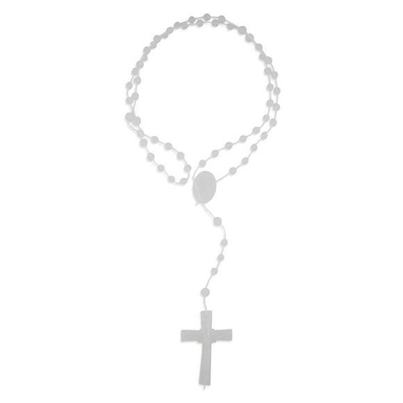 Vatican Imports Plastic Economy Rosary - Made in Italy (White)