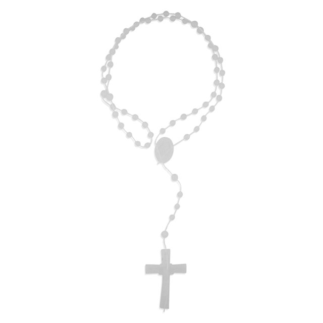 Vatican Imports Plastic Economy Rosary - Made in Italy (White)