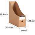 thumbnail image 2 of Organizador plegable para archivos de escritorio, caja de almacenamiento de cartón resistente, estante de documentos con etiquetas en blanco para el hogar y la oficina (marrón), 2 of 4