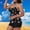 A10_Trendy Black, variant on Floral Print Tankini Swimsuits for Women Plus Size 2 Piece Tummy Control Bathing Suits Oversize Modest Swimwear Loose Fit Swimwear with Boyshorts 2 Pcs Spring Summer Holiday Beach Bathing Suits