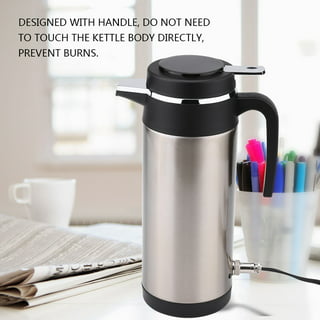 Portable Car Electric Kettle Road Trip Travel Cigarette Lighter DC12V Heated Water Tea Coffee Kettle Auto Shut Off, 1000ml