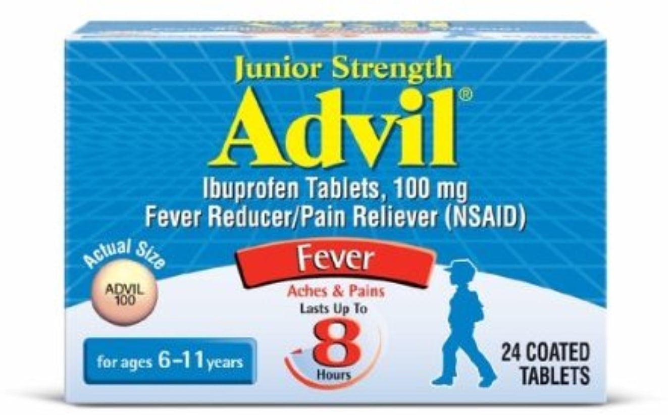 Advil Chewable Tablets Junior Strength 100 mg, Grape 24 ea (Pack of 4