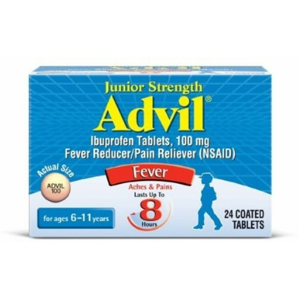 Advil Chewable Tablets Junior Strength 100 mg, Grape 24 ea (Pack of 4