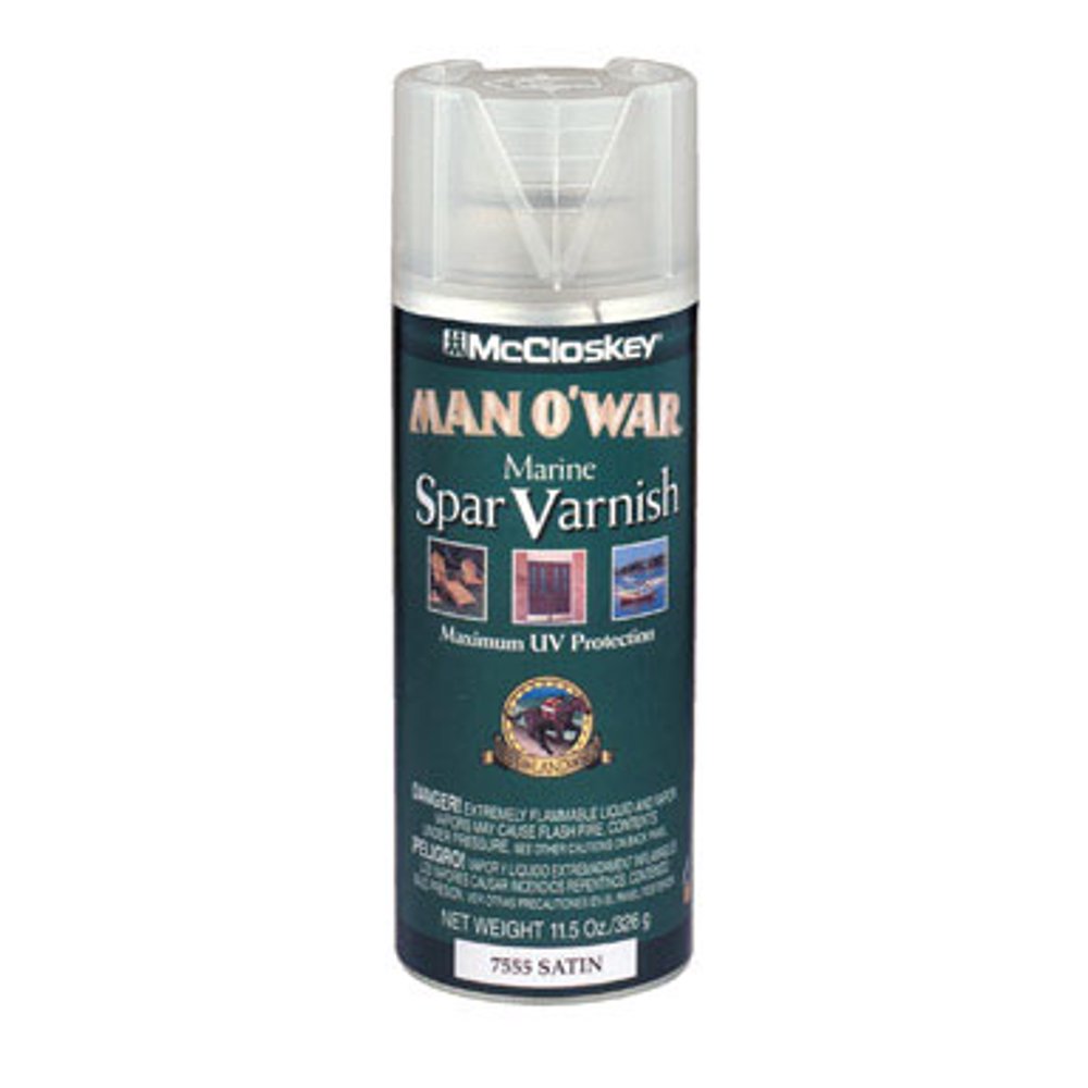 Man O' War McCloskey Satin Clear Marine Spar Varnish Spray 11.5 oz