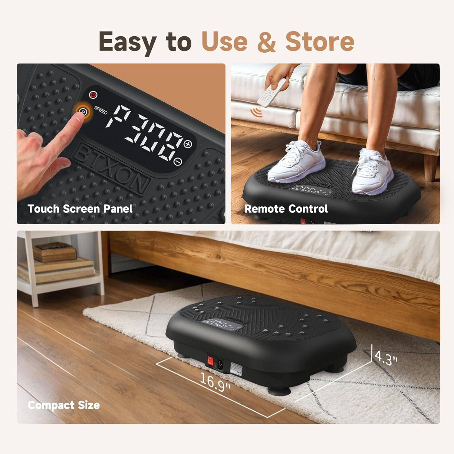 Vibration Plate Exercise Machine for Whole Body Workout, Lymphatic Drainage & Muscle Stimulation Platform with 20 Speed Levels